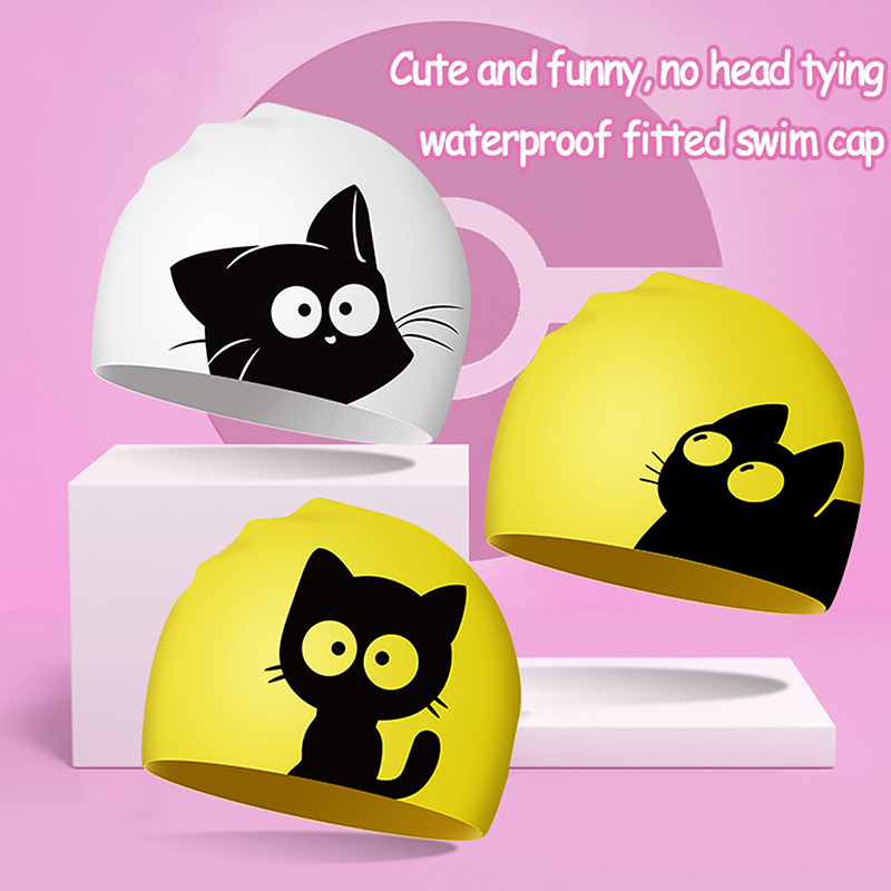 Aquatic Sports Cap - Gorro de natación de gato bonito